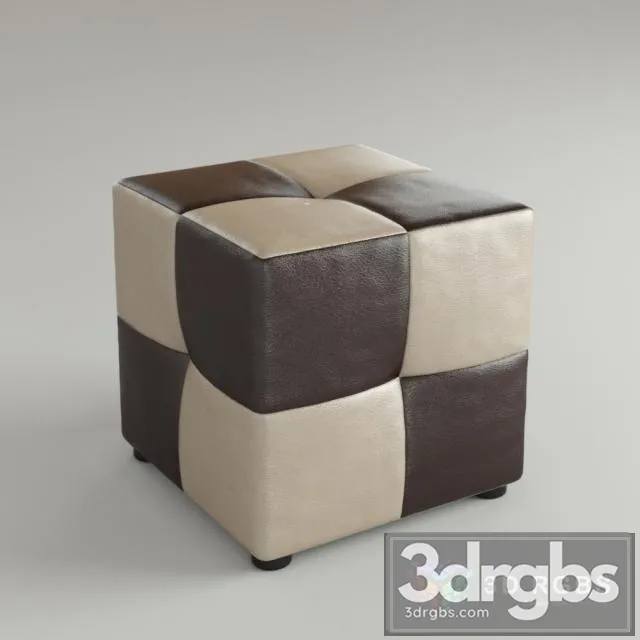 Rubik Leather Pouf 3D Model Free