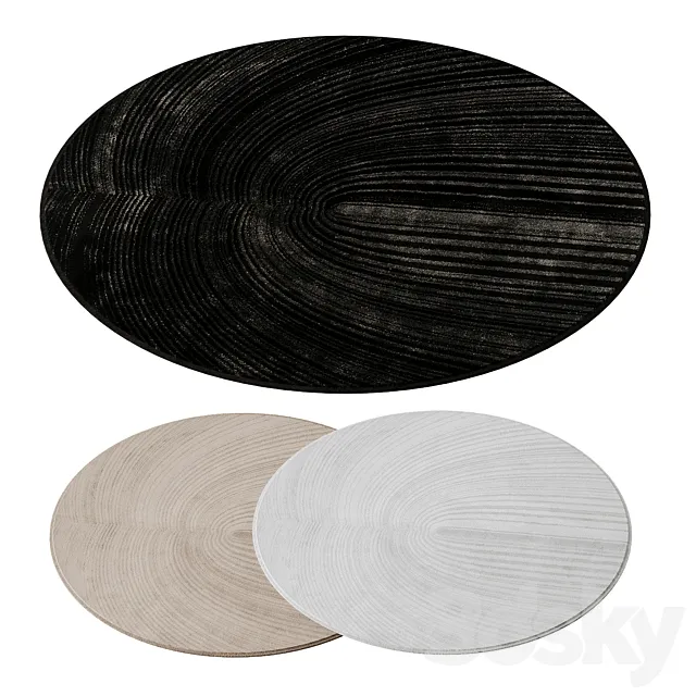 Rug Black Circle by ZALI Furniture 3D Model
