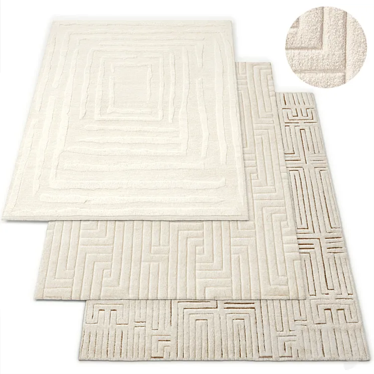 Rug Restoration Hardware Set 2 3D Model Free