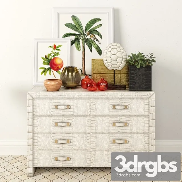 Rugiano florida + decorative set 2 3D Model Free