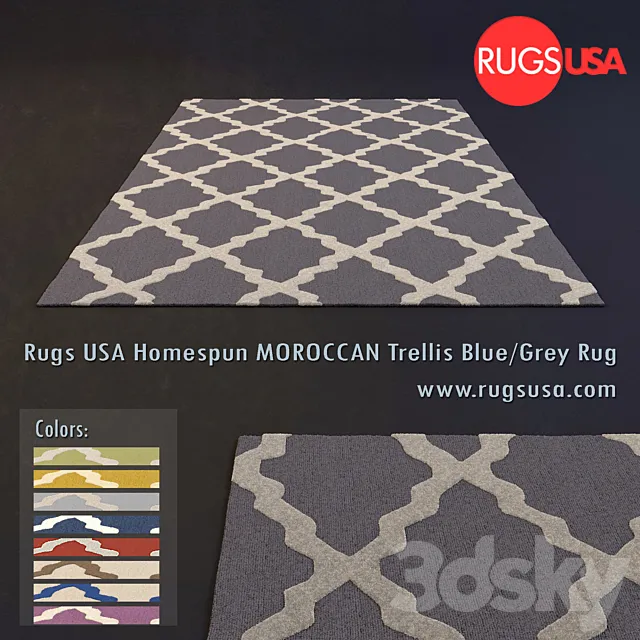 Rugs USA Homespun Moroccan Trellis Rug 3DModel