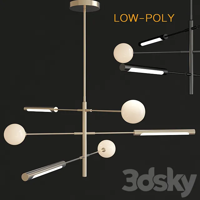 Runna Minimalist Channdelier Lampatron 3D Model