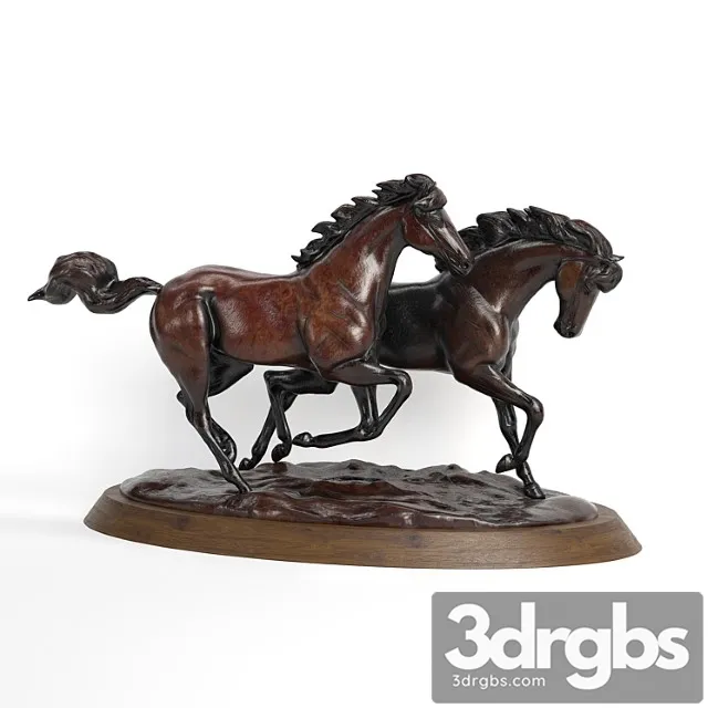 Running horses 3D Model Free
