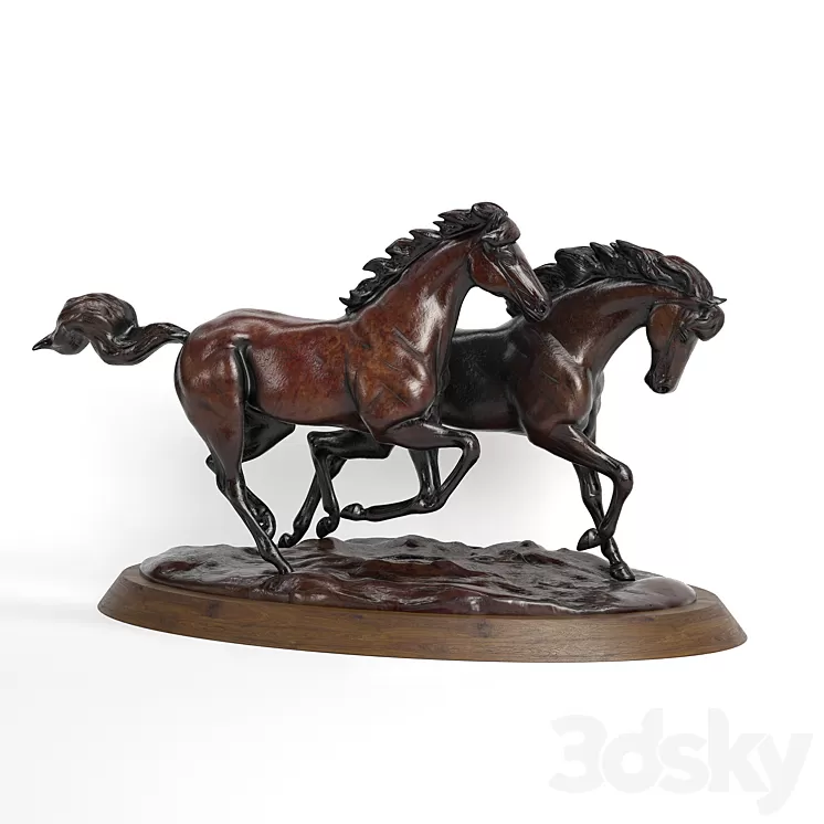 running horses 3D Model Free