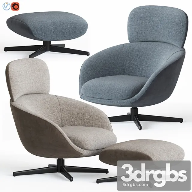Russell Armchair Ottoman by Minotti 3D Model Free