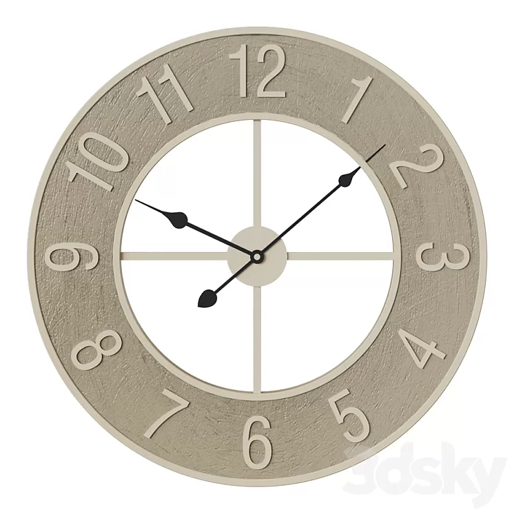 Rustic Aura wall clock 3D Model Free