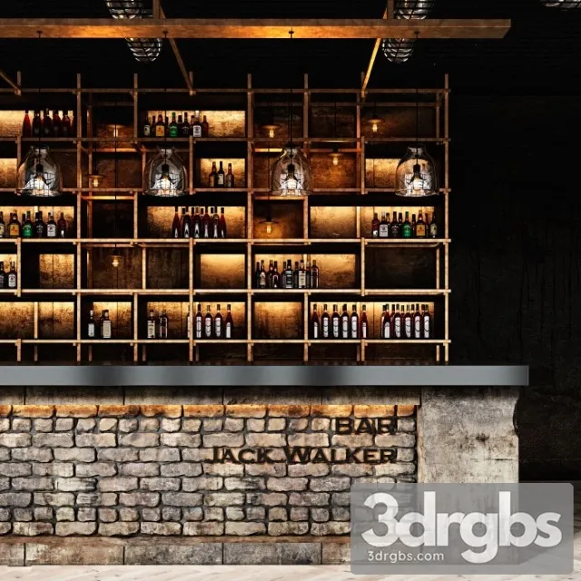 Rustic Bar 3D Model Free