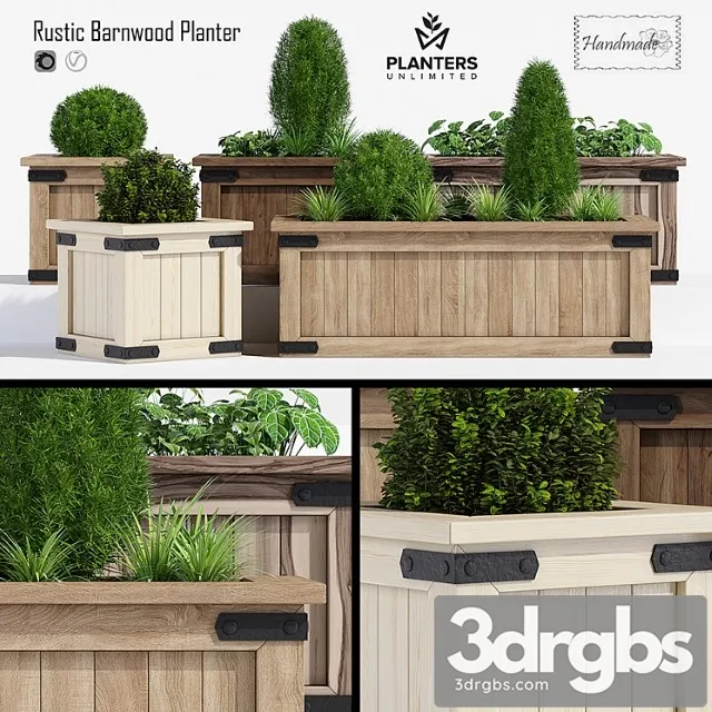 Rustic Barnwood Planter One 3D Model Free