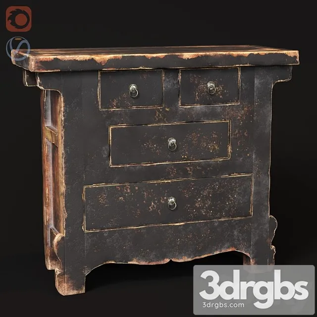 Rustic chest of drawers 2 3D Model Free