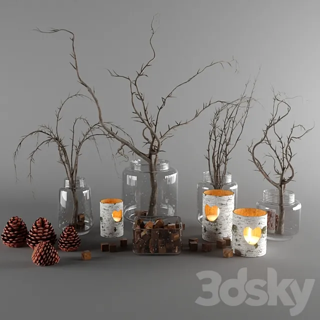 rustic decor set 3D Model
