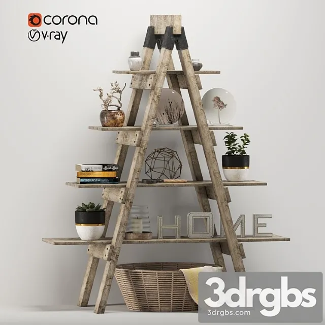 Rustic ladder bookshelf