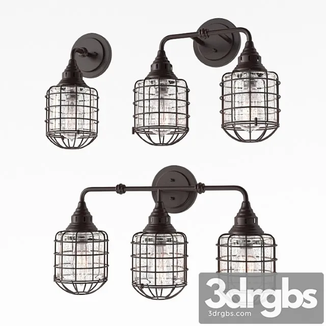 Rustic Loft Cage Bath Light WL 3D Model Free