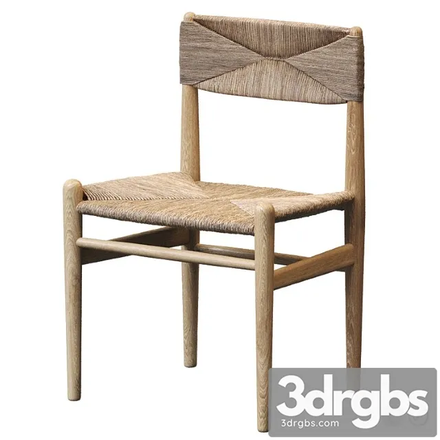 Rustic wood and woven chair - set 01