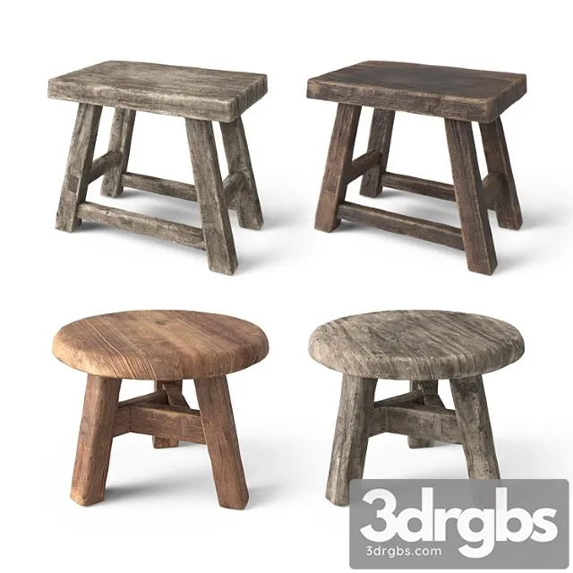 Rustic wooden stools