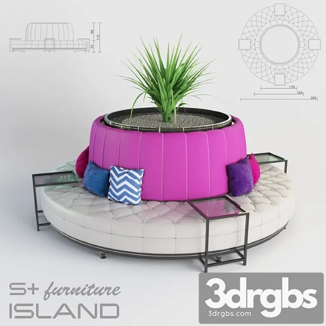 S Furniture Island Sofa 3D Model Free