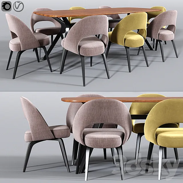 Saarinen Executive Dining Chair Set 3DModel