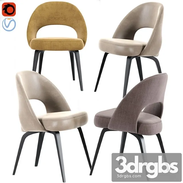 Saarinen executive side chair with wood legs 2 2 3D Model Free
