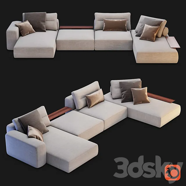 Saba Italia - My Taos Modular Sofa Option1 3D Model