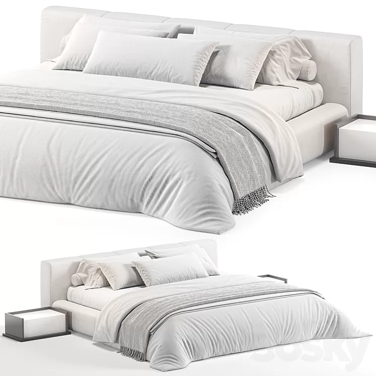 Saba Italia Pixel Bed 3D Model Free