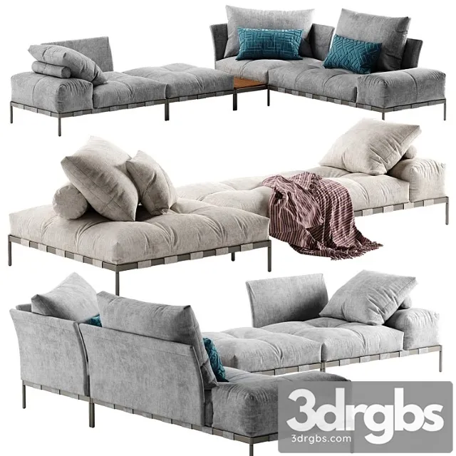 Saba Italia Pixel Light Sofa Set 4 3D Model Free