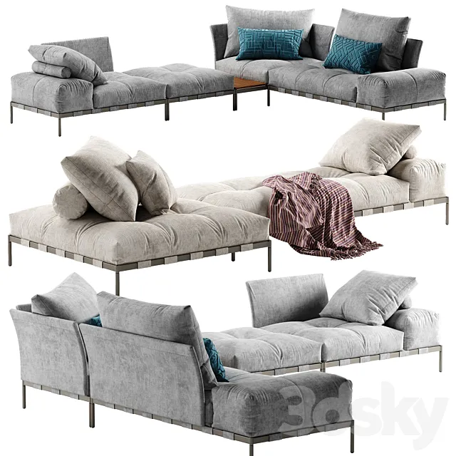 Saba Italia Pixel Light sofa set 4 3DModel