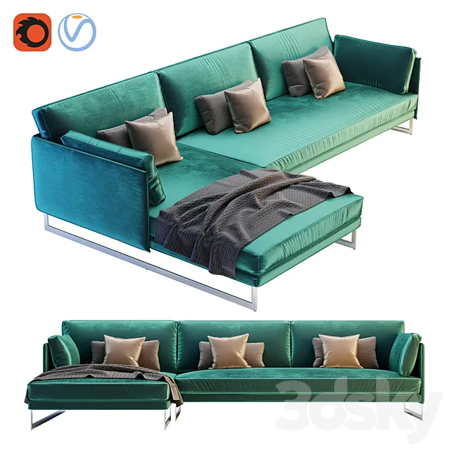 Saba Livingston Three Seater Corner Sofa 3DModel