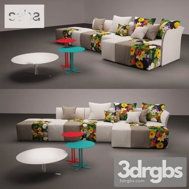 Saba Pixel Sofa 02 3D Model Free
