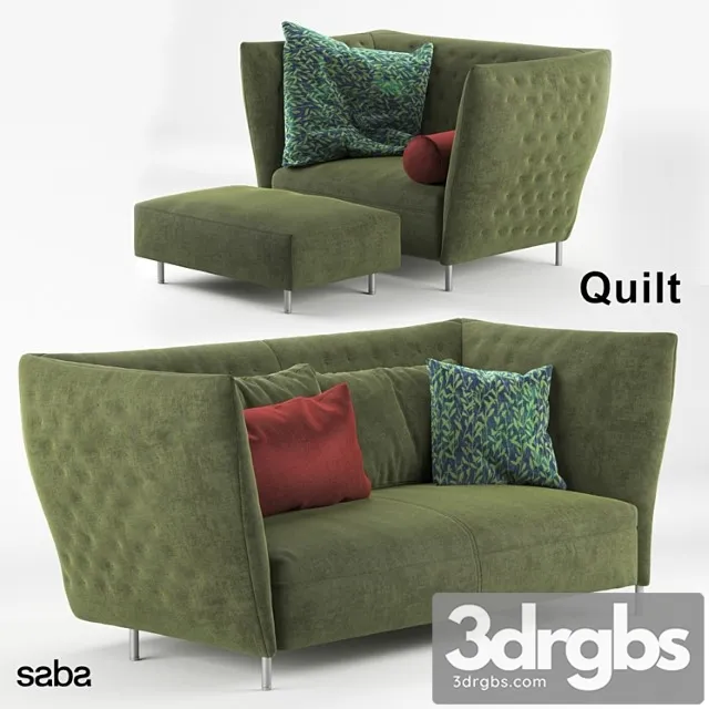 Sabana italia quilt sofa and armchair 2 3D Model Free