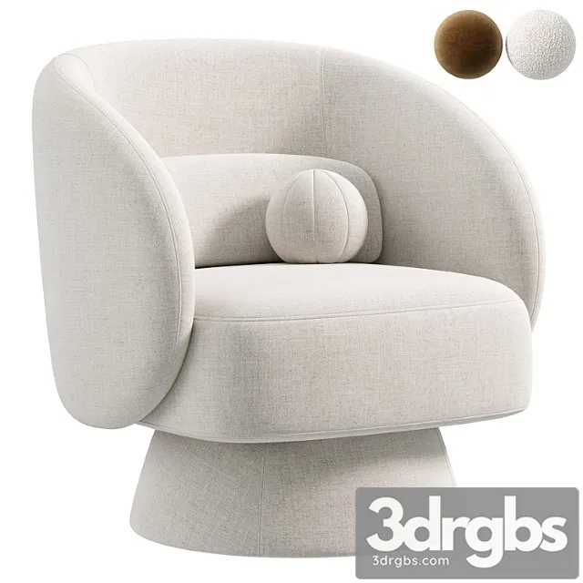 Saboor Upholstered Swivel Barrel Chair 2 3D Model Free