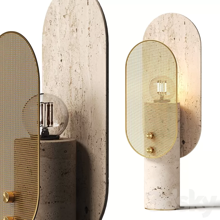 Saccal Design House Travertino Nostalgia Table Lamp 3D Model