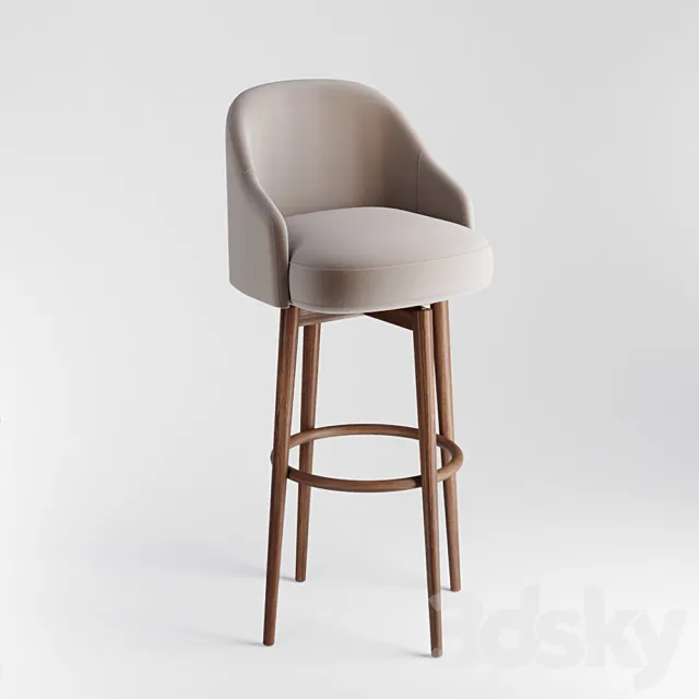 Saddle Bar + Counter Stools 3D Model