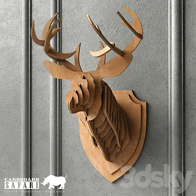 Safari cardboard deer 3D Model