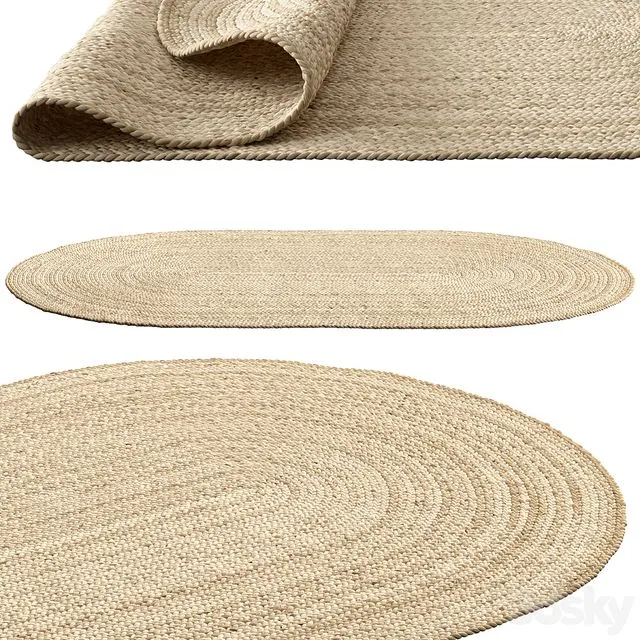 SAFAVIEH Dina Coastal Jute Rug Oval 3D Model