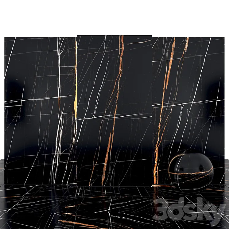 Sahara Noir Marble 04 3D Model Free