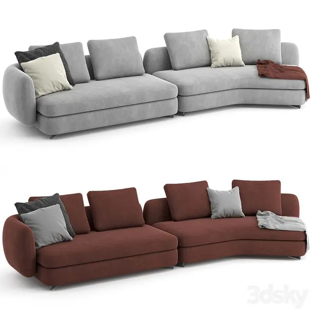 Saint Germain Sofa 03 by Poliform 3D Model