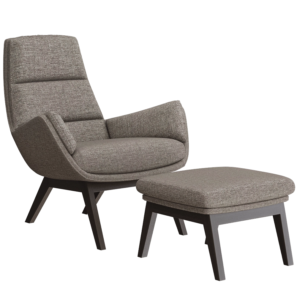 Saiwala - Armchair with foot stool Orhus 3D Model