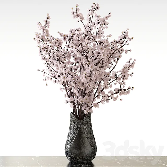 Sakura in a vase 3D Model