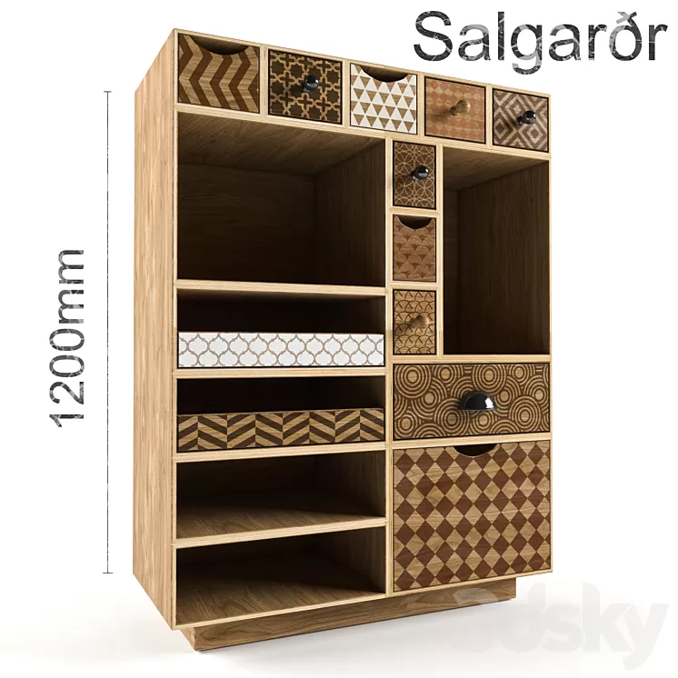 Salgarðr chest of drawers in the Scandinavian style 3D Model