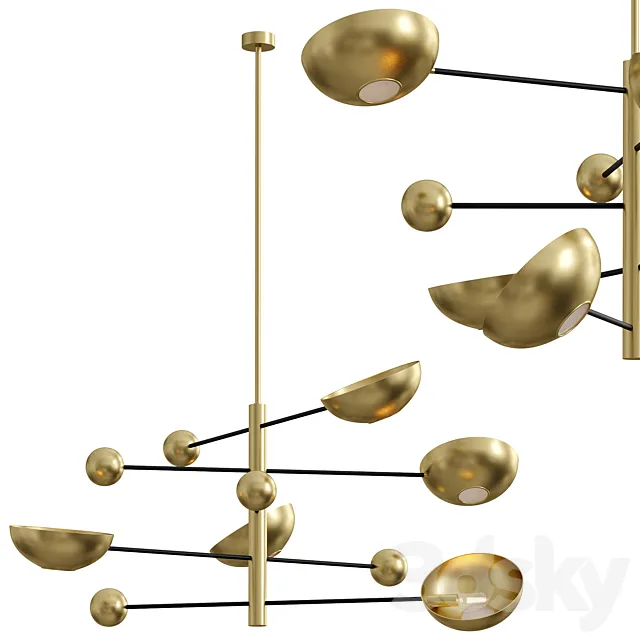 Salinas Chandelier Brass by EICHHOLTZ 3D Model