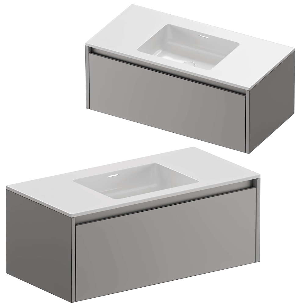 Salini - Wall-mounted cabinet Domino 1000 3D Model