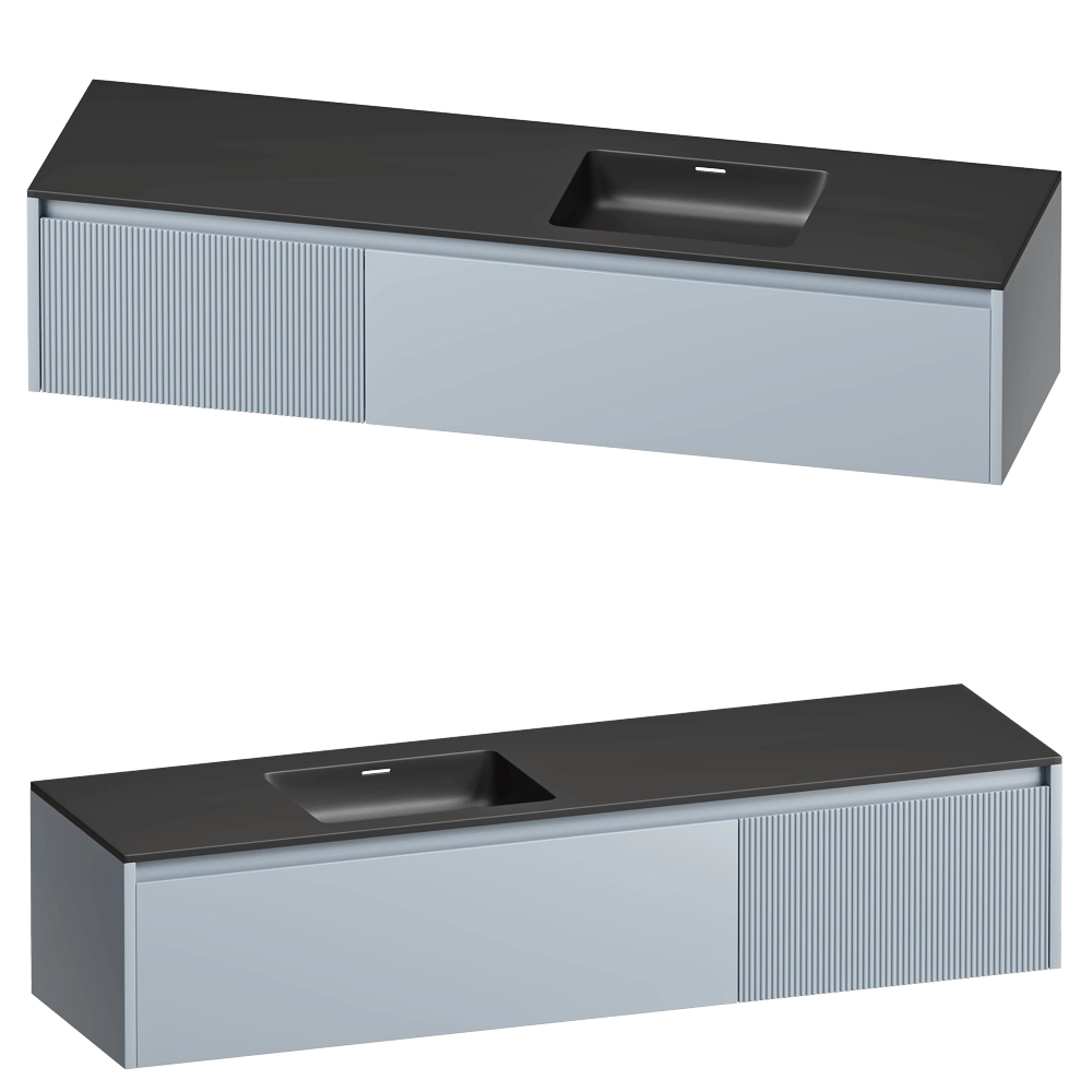 Salini - Wall-mounted cabinet Domino 1800 3D Model