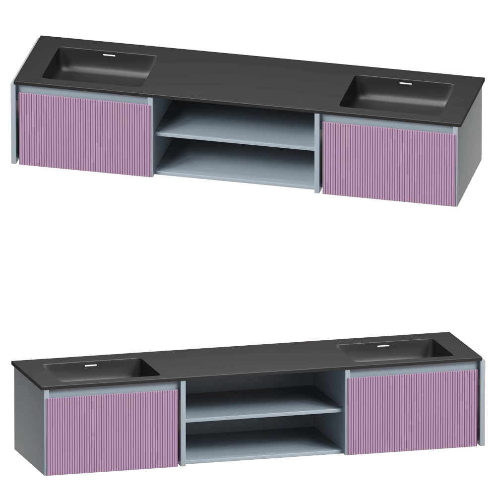Salini - Wall-mounted cabinet Domino 2000 3D Model
