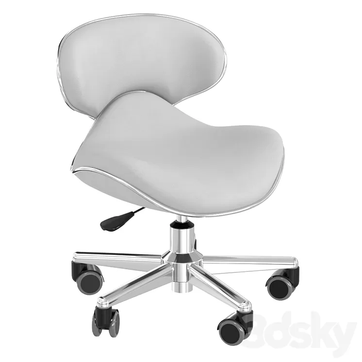 Salon Smart Ergonomic Pedicure Stool Gray 3D Model Free