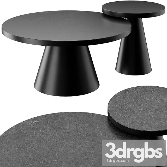 Salontafel Leeds Rond Zwart Keramiek Coffee And Side Table 3D Model Free