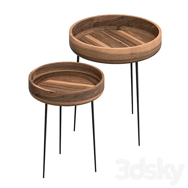Salontafel set mango hout 3DModel