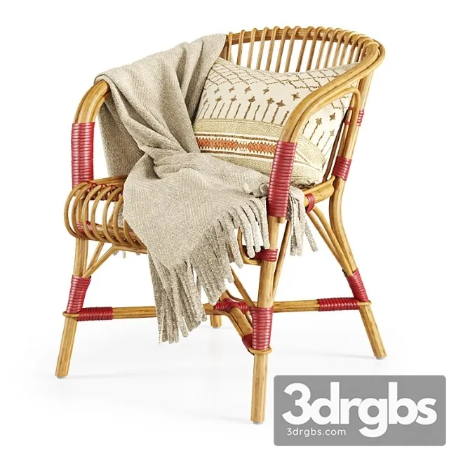 Salvador Chair Armchair Made of Rattan 3D Model Free