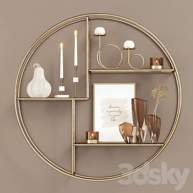 Salvage Wire Shelf Gold 3DModel