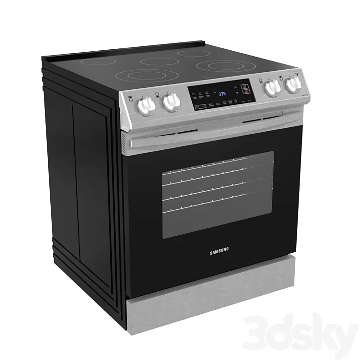 Samsung 6.3 cu. ft. Electric Range with Slide-in Design in Stainless Steel 3D Model