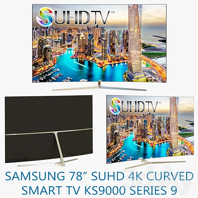 Samsung 78 "SUHD 4K Curved Smart TV KS9000 Series 9 3D Model