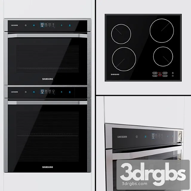 Samsung chef collection - oven nv73j9770rs compact oven nq50j9530bs and hob c61r1aamst 2 3D Model Free